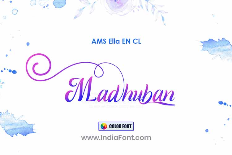 AMS Ella color font preview