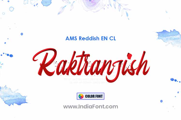 AMS Reddish EN CL color font preview